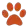 An orange symbol of a paw